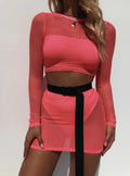 Pink Fishnet Two Piece Set